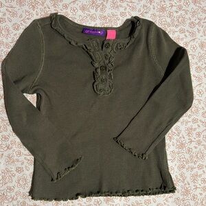 Greendog Olive Long Sleeve Kids Tee